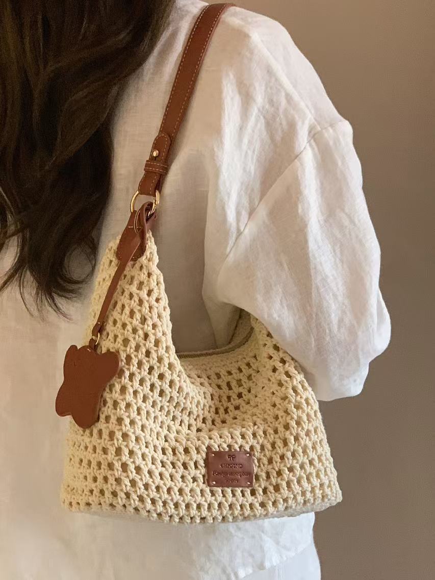 Casual Beach Woven Shoulder Crossbody Bag - Image 5