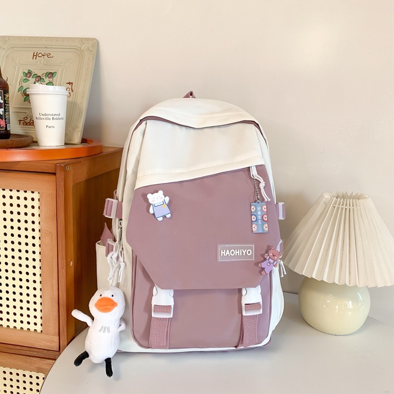 High School Student Large-capacity Color-block Backpack - Image 10
