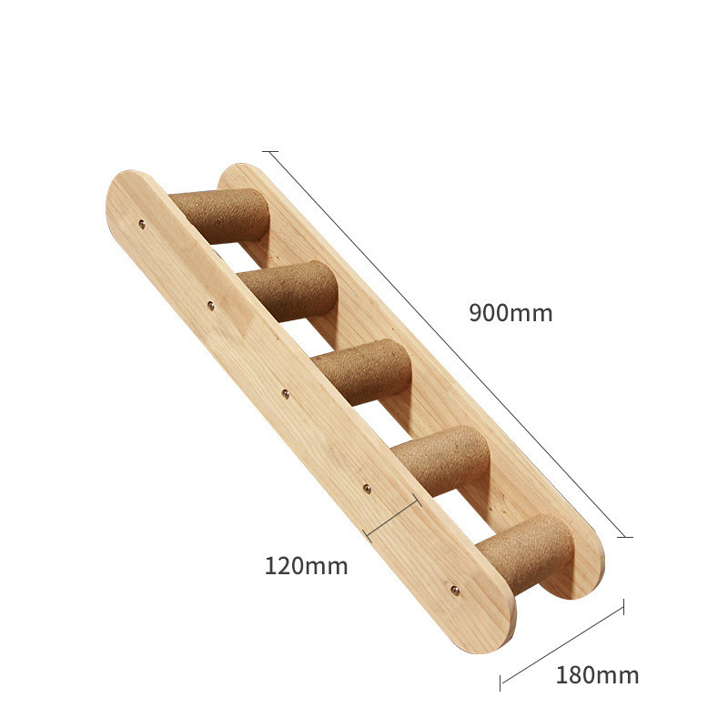 Pet Cat Climbing Frame Wall Type Solid Wood Wall Hanging Platform Ladder Pets Accessories - Image 4