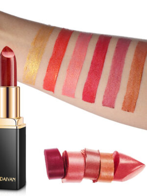 Shiny Metallic Lipstick Pearlescent Color Temperature Change Lipstick Gilt Lipstick