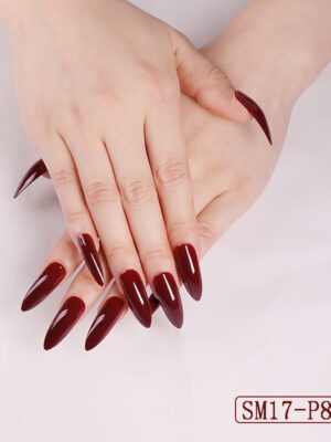 Long Pointed False Nails Solid Color Nails Salon Nails Almond Nail Patches Finger Nails