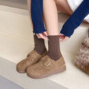 Thick Sole Mule Slippers Women 2026 Spring New Forest Style Retro Matte Slip On Lazy Closed Toe Slippers