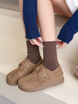 Thick Sole Mule Slippers Women 2026 Spring New Forest Style Retro Matte Slip On Lazy Closed Toe Slippers