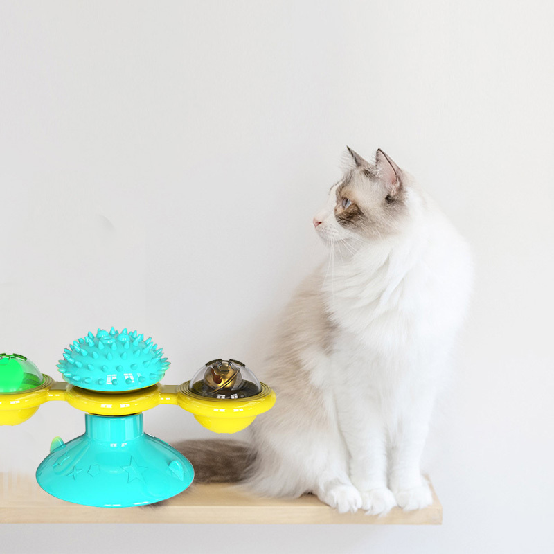 Cat Rotating Windmill Multi-Function Toys Itch Scratching Device Teeth Shining Toy - Image 8