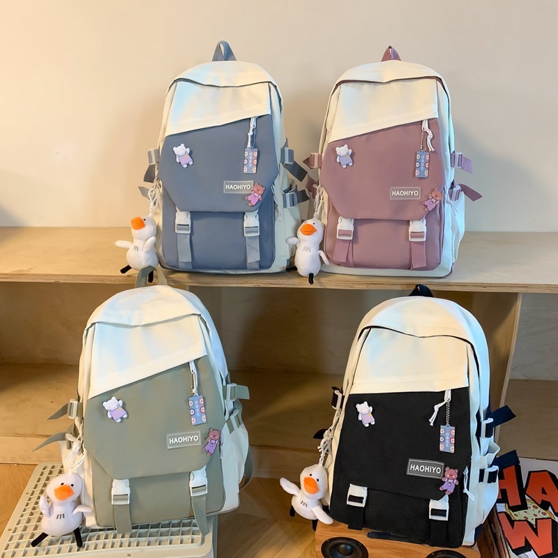 High School Student Large-capacity Color-block Backpack - Image 8