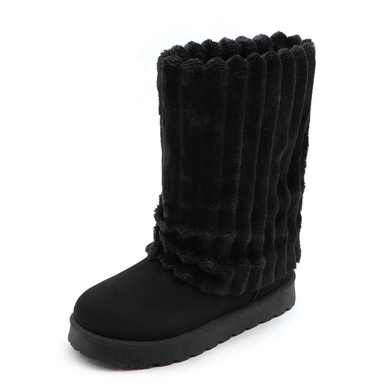 Womens Solid-Color High-Top Plush Snow Boots - Image 7