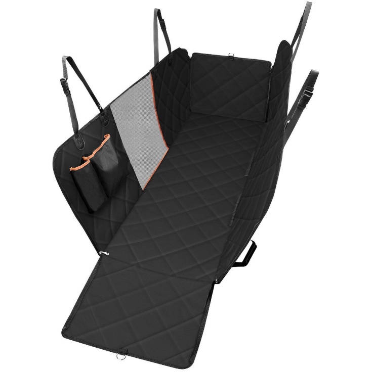 Dog Car Seat Cover View Mesh Pet Carrier Hammock Safety Protector Car Rear Back Seat Mat With Zipper And Pocket For Travel - Image 5