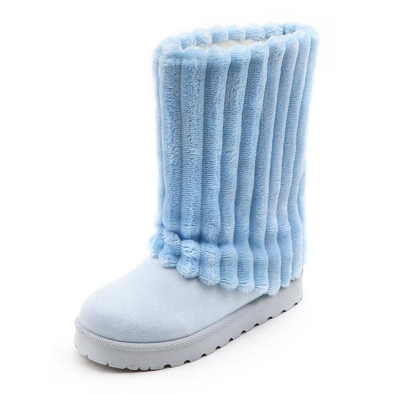 Womens Solid-Color High-Top Plush Snow Boots - Image 5