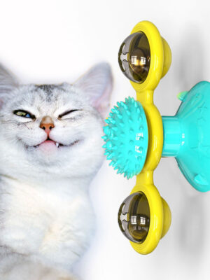 Cat Rotating Windmill Multi-Function Toys Itch Scratching Device Teeth Shining Toy