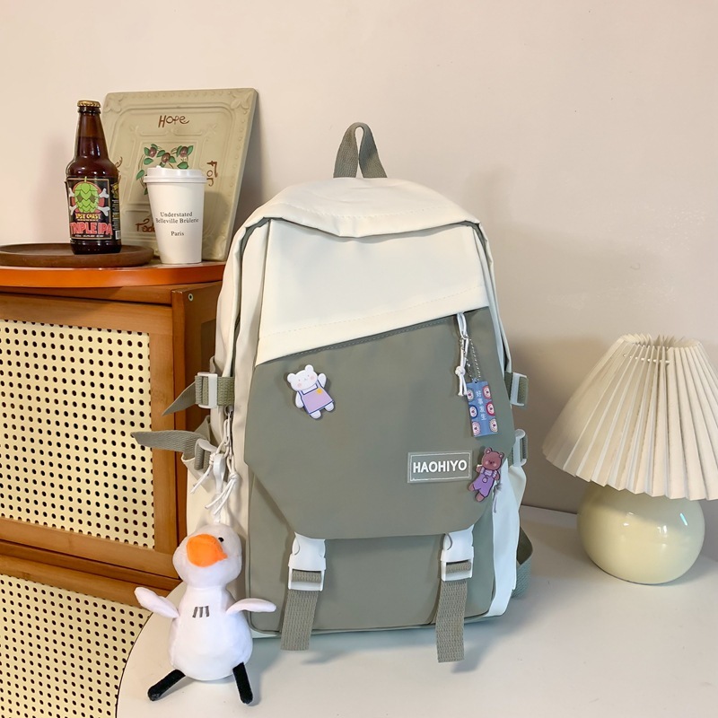 High School Student Large-capacity Color-block Backpack - Image 3