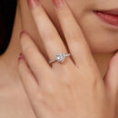 Love-Heart Moissanite 925 Silver Platinum-Plated Ring For Women