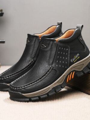 Mens Casual Metal Ankle Boots