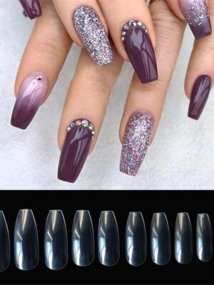500 transparent  natural fake nails