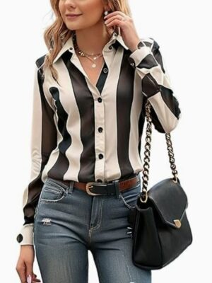 Irregular-pattern Digital-print Long-sleeve Shirt