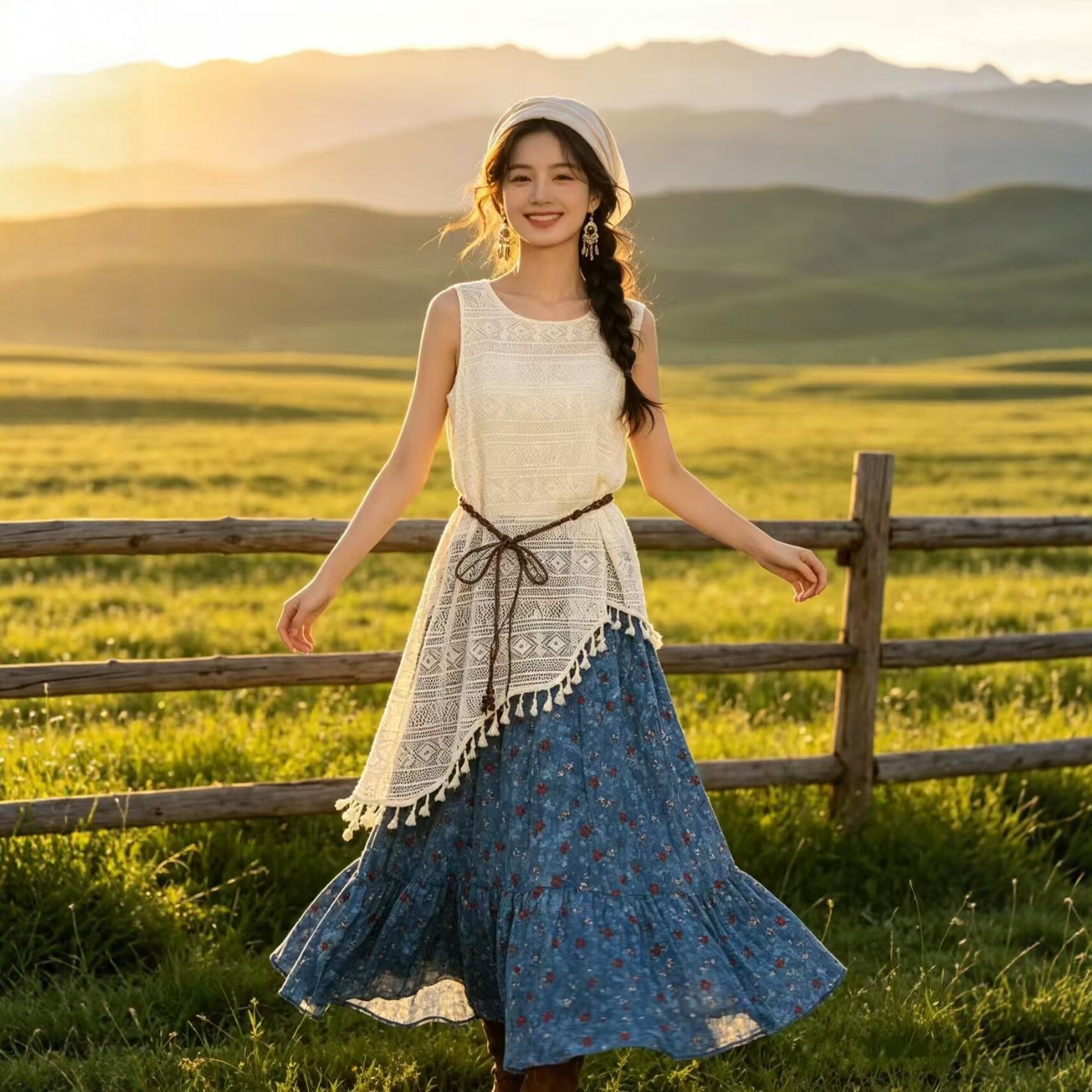 Ethnic-style Sleeveless Casual Dress For Women