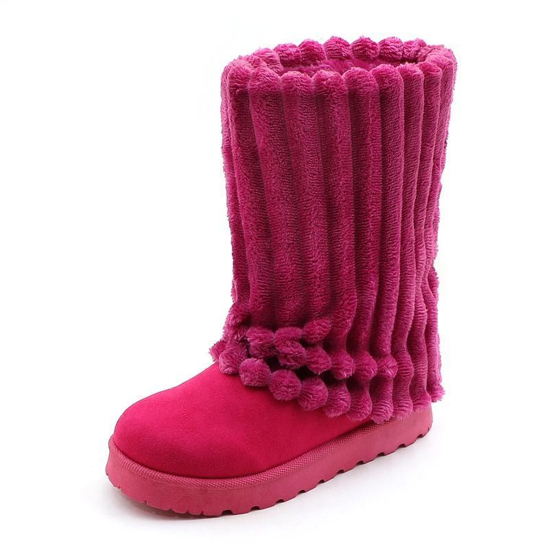Womens Solid-Color High-Top Plush Snow Boots - Image 4