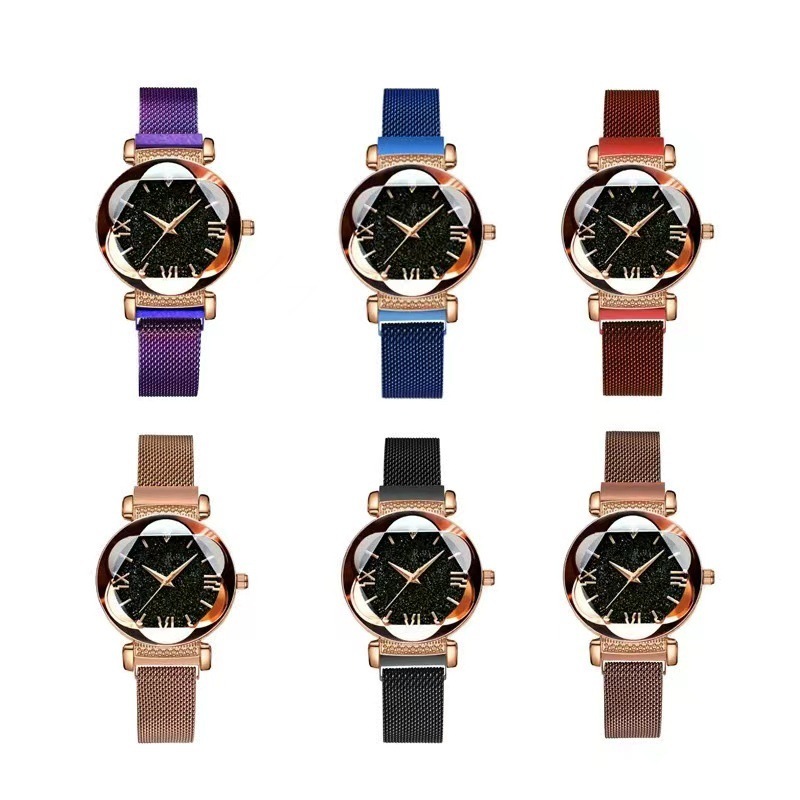 Magnetic-steel Starry Sky Roman-style Women's Watch With Versatile Milanese Strap - Image 3