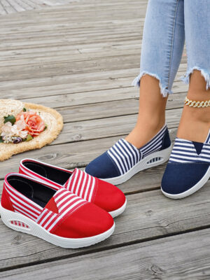 New Striped Canvas Sneakers Casual Shoes