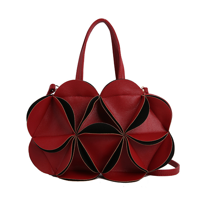 Womens Red Small Handbag Crossbody Or Shoulder Tote Style - Image 3