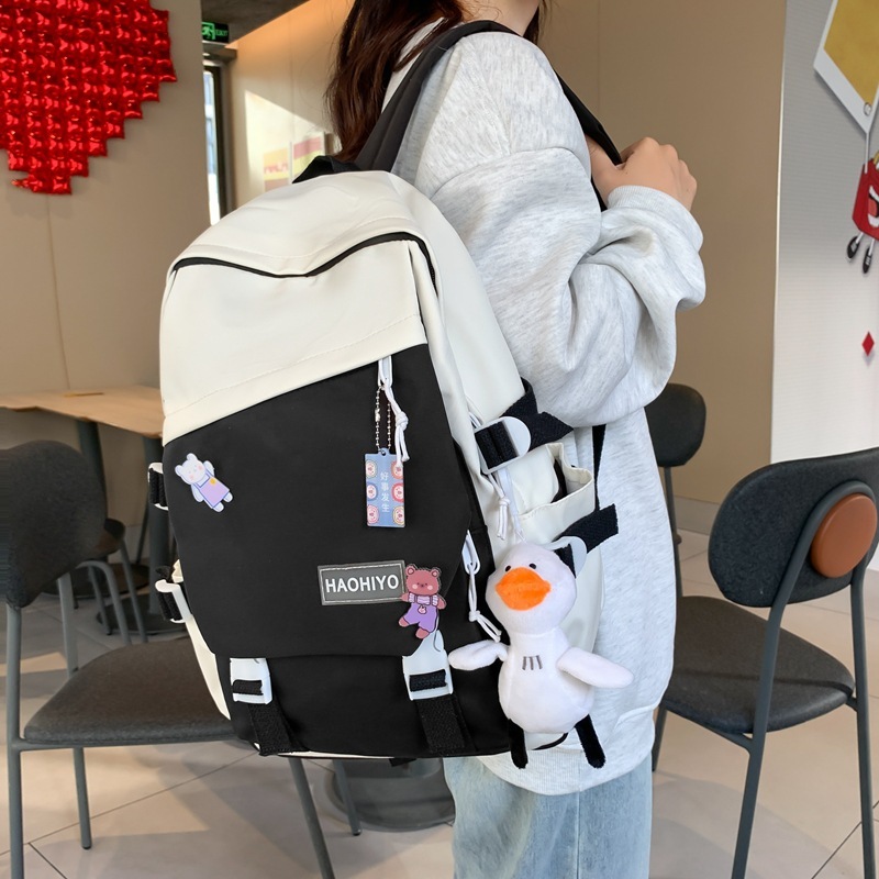 High School Student Large-capacity Color-block Backpack - Image 4