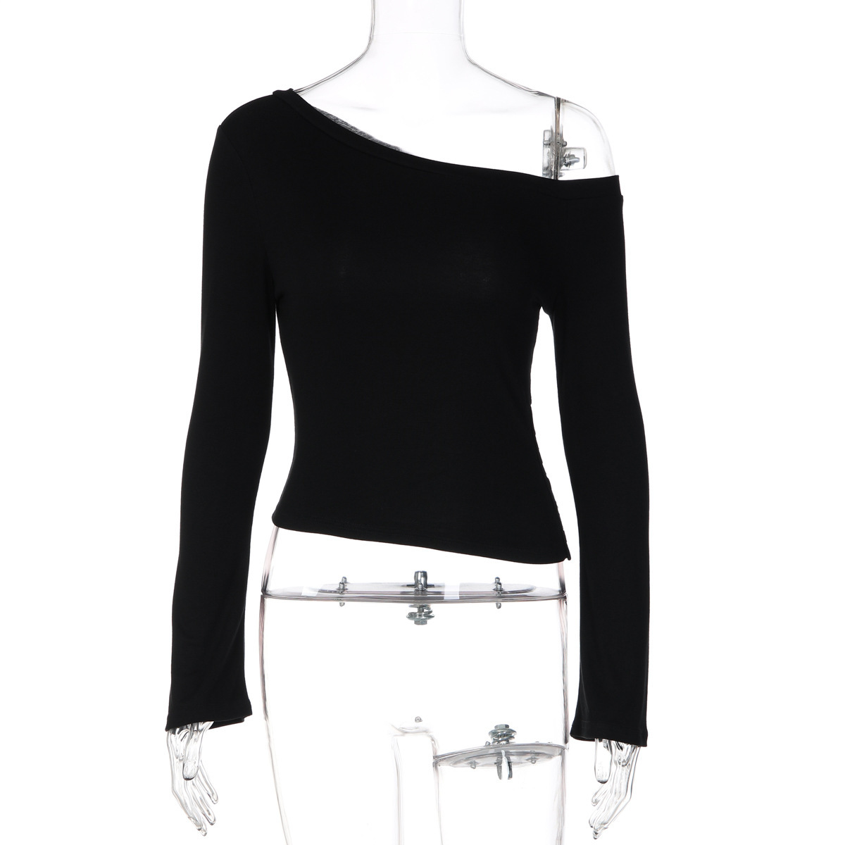 Womens French-style Off-shoulder Long-sleeve Top - Image 4