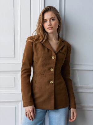 French Button Long Sleeve Suit Coat
