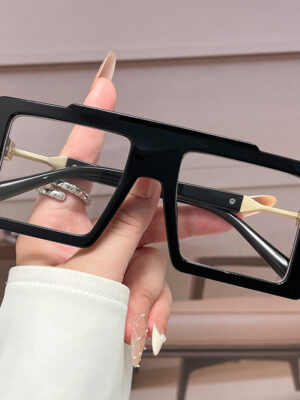 Wide-frame Square Blue-light-blocking Eyeglass Frames For Women