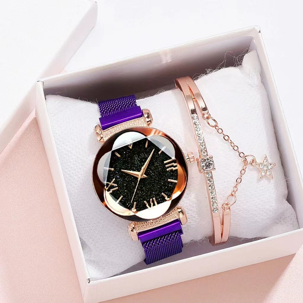 Magnetic-steel Starry Sky Roman-style Women's Watch With Versatile Milanese Strap - Image 7