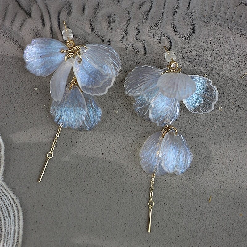 Handmade Acrylic Petal Pearl-Effect Versatile Earrings