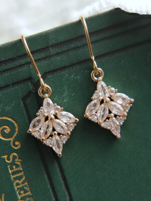 Minimalist Zircon-Inlaid Vintage Pendant Earrings