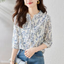 Summer Chinese-style Floral Blouse For Women