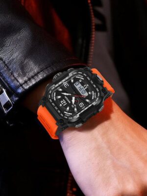 Square Digital Watch Waterproof Sports Countdown Timer Multifunctional Outdoor Hiking Wristwatch For Men