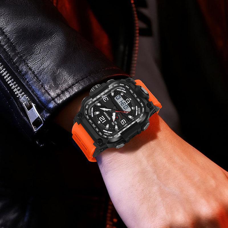 Square Digital Watch Waterproof Sports Countdown Timer Multifunctional Outdoor Hiking Wristwatch For Men