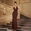 Glitter Halter Neck Mermaid Evening Gown