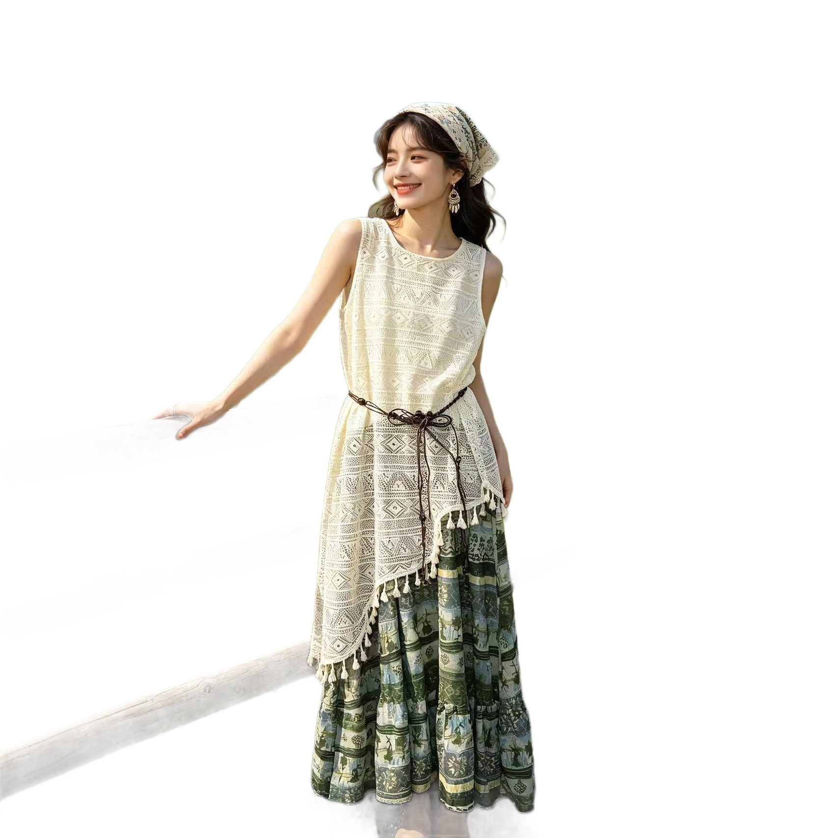 Ethnic-style Sleeveless Casual Dress For Women - Image 3