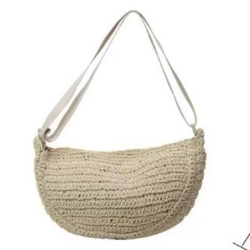 Handwoven Seaside Casual Getaway Relaxed Vibe Dumpling-style Woven Waist Bag - Image 4
