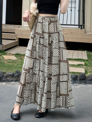 Vintage Leopard Print Midi Dress For Women