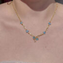 Zircon Bow Necklace For WomenAll-Match Clavicle Chain For BFFs