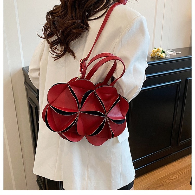 Womens Red Small Handbag Crossbody Or Shoulder Tote Style - Image 2