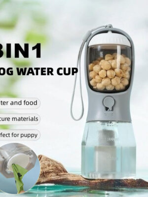 Dog Water Cup Drinking Food Garbage Bag Three-in-one Portable Small Multi-functional Pet Cups Pets Supplies