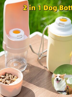 2 In 1 Travel Dog Water Bottle Pet Water Dispenser Feeder Drinking Feeder Dog Outing Water Feeder Pets Outdoor Portable Cup Pet Products