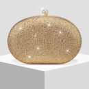 New Shiny Rhinestone Oval Evening Clutch