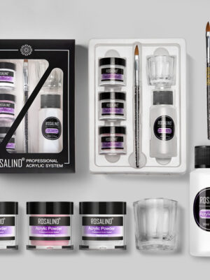 Nail Powder Acrylic System Kit Professional Nail Art Tool Set Contain Glass Cup Acrylic Liquid Extention Carving Manicure