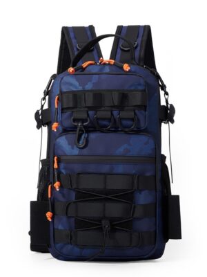 Outdoor Lure Bag New Multi-Functional Single & Double Shoulder Fishing Gear Backpack Camouflage Lightweight Handheld Fishing Equipment Storage Bag - Blue