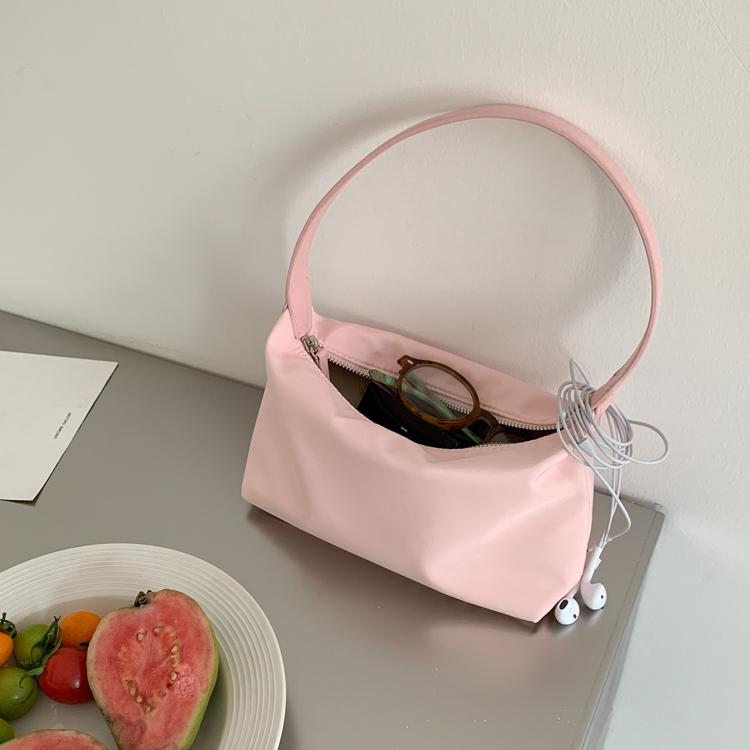Nylon Fabric Minimalist Instagram-style Small Square Shoulder Bag - Image 4
