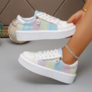 Shiny Sequin Women's Sneakers - Lightweight Casual Sports Shoes for Outdoor Travel and Daily Wear
