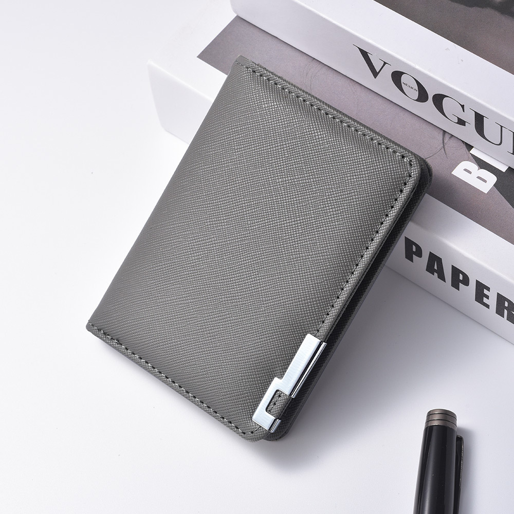 Mens Ultra-thin Short Wallet With Metal Trim - Image 3