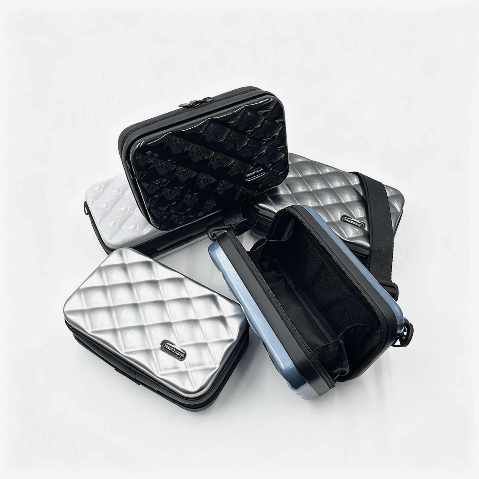 7 Inch Clear Hard Shell Wash Bag With Crossbody Strap, Large Capacity Waterproof Toiletry Bag, Structured Makeup Case For Travel - White Clear - Image 4