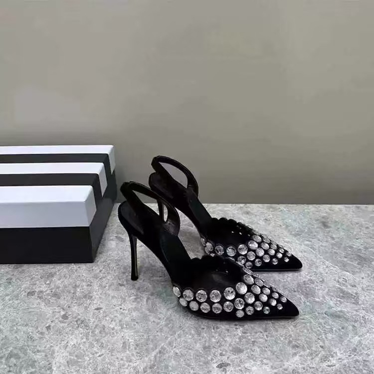 Womens Sexy Pointed-toe Rhinestone Sandals - Image 2