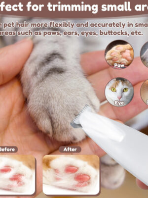 Pets Dog Paw Trimmer With LED Light Fully Waterproof Pet Hair Trimmer With LED Display Dog Clippers For Grooming Widen Blade